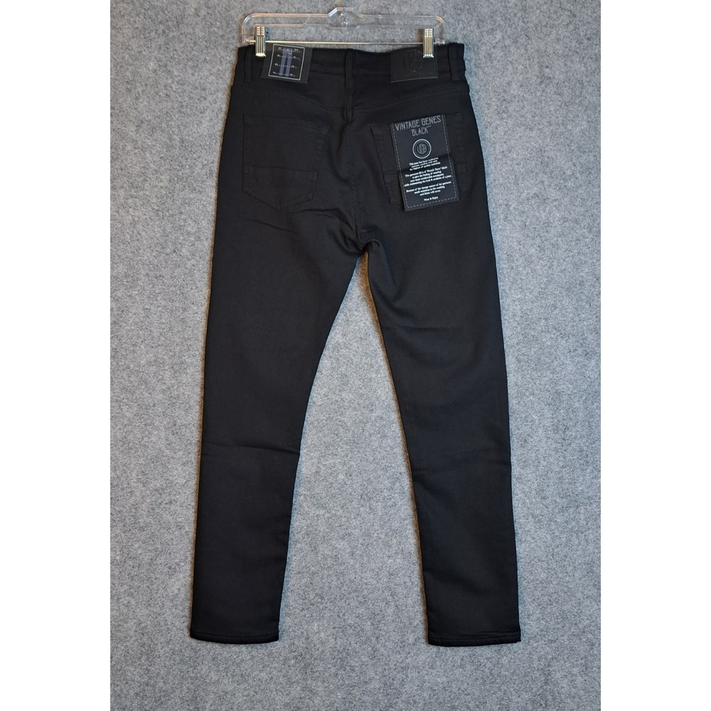 VGB Vintage Genes Black Slim Fit Black French Terry Denim Jeans Mens 30x30 NWT